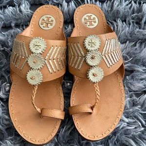 Brown leather Tory Burch sandals